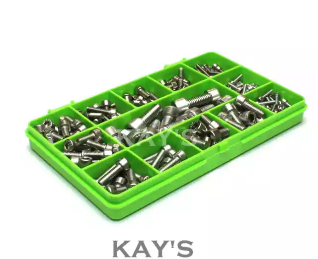 Socket Cap Screws Allen Bolts M3 M4 M5 M6 M8 A2 Stainless Assorted 200 Piece Kit