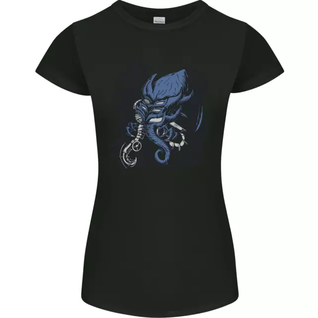 Cyberpunk Cthulhu Kraken Octopus T-shirt donna Petite Cut