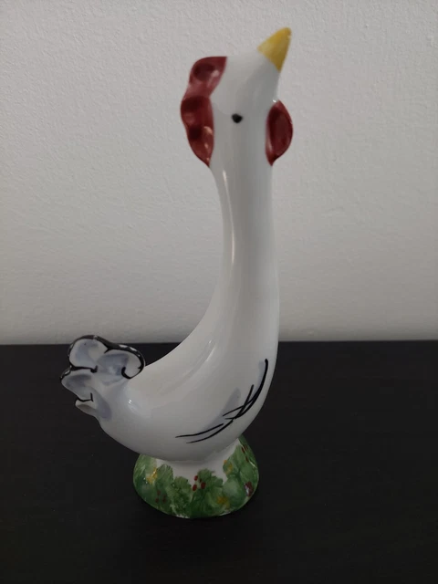 Israel - Vintage NAAMAN ROOSTER FIGURINE PORCELAIN HAND PAINTED SIGNED