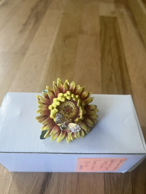 Bejeweled Sunflower Mobility Trinket Box Vhtf Great Condition