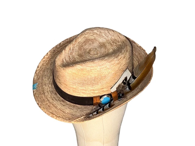 Atwood Hat Casual Church Derby Party unisex small leather band turqoise conch