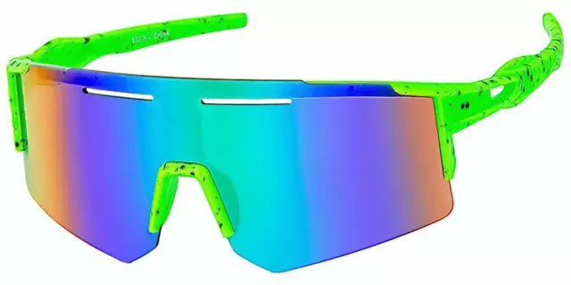 Kids Wrap Sports Shield Baseball Cycling Sunglasses Multi Color Mirror 30RV