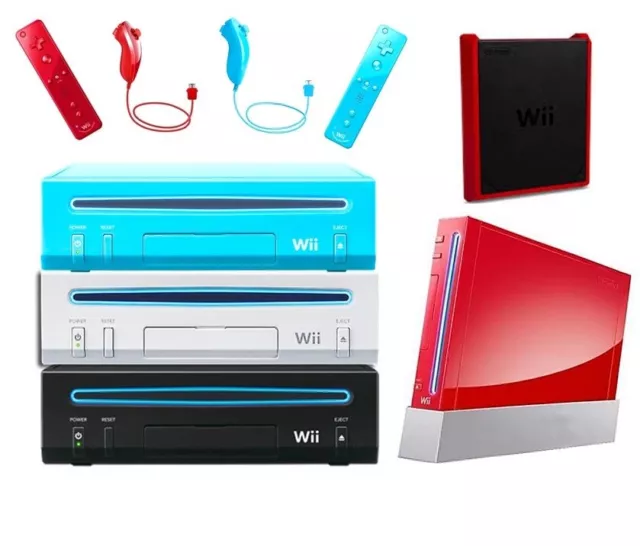 Nintendo Wii Konsole Auswahl weiß schwarz rot blau mini Kabel Controller OVP