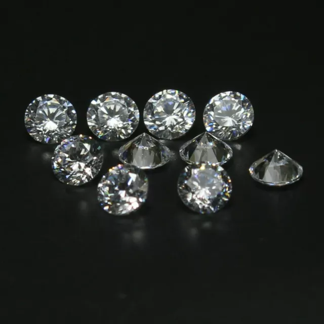 10 Pièces Lot 1.50 CT De Couleur VVS1 Brillant Blanc Desseré Diamant 3.3 MM Rond