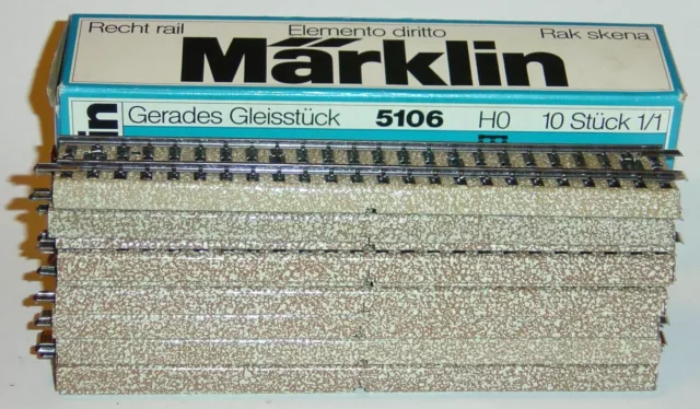 Marklin Escala Ho 10 Vias Rectas Tipo M, 18 Cm., Ref. 5106, Con Caja