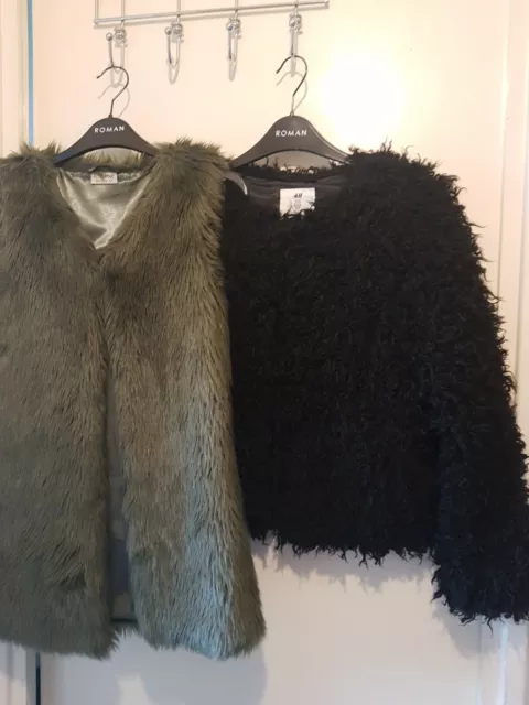 H&M cappotto in pelliccia sintetica per ragazze età 12-13 anni e Next Fur Gillett 12 anni. Nuovo!