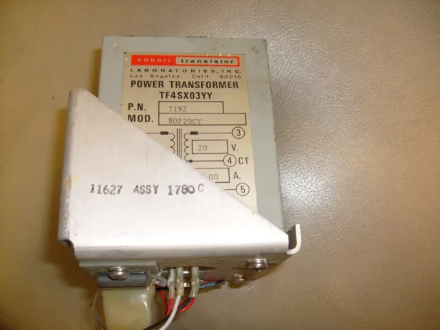 Abbott Power Transformateur Modèle 80P20Ct, Pn 7192/S2 2