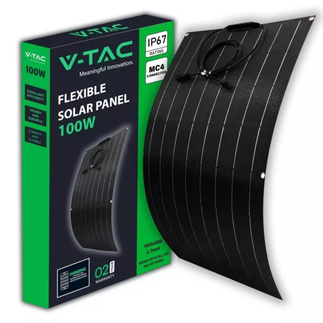 V-TAC VT-10100 pannello solare fotovoltaico flessibile 100W - compatibile solo