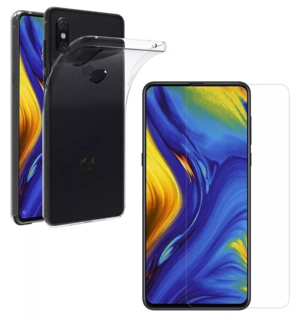 Per XIAOMI MI MIX 3 COVER CUSTODIA SILICONE ANTIURTO + PELLICOLA VETRO TEMPERATO