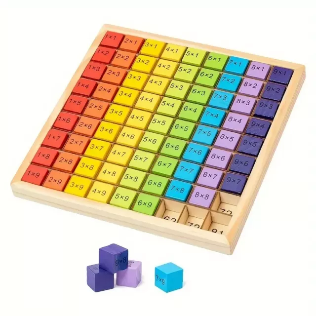 Wooden Montessori Math Hundreds Board Toys, Multiplication tables Learning