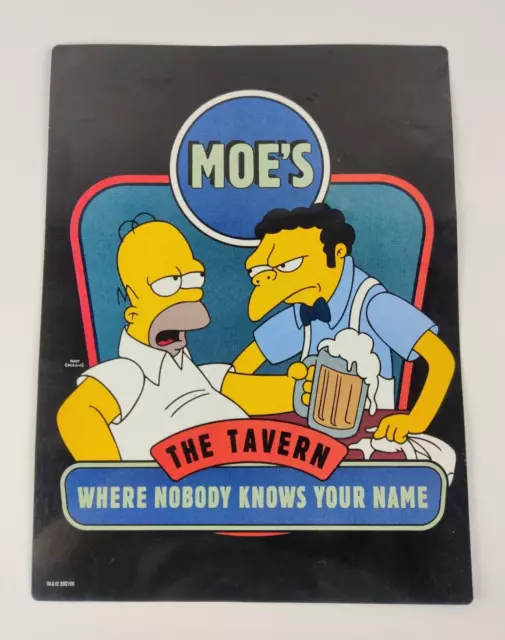 Simpsons Moe's The Tavern Where Nobody Knows Your Name Metal Sign Man Cave