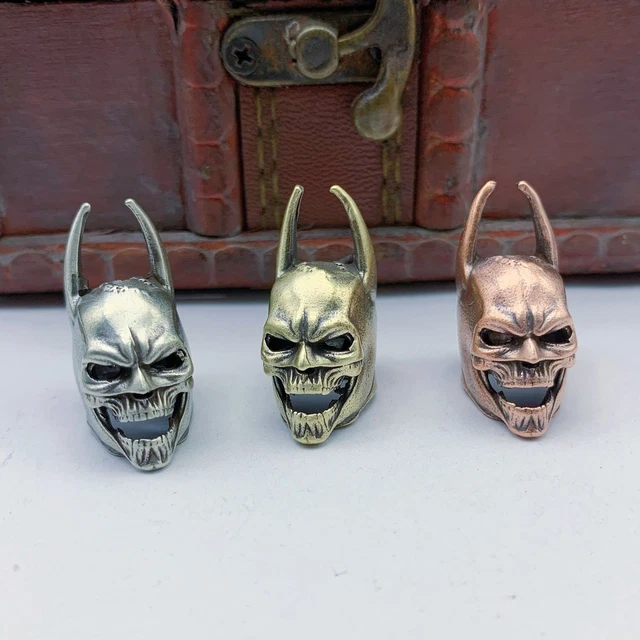 Skull Batman Brass Bead Parachute Cord Knife Lanyard Pendant EDC DIY Accessories