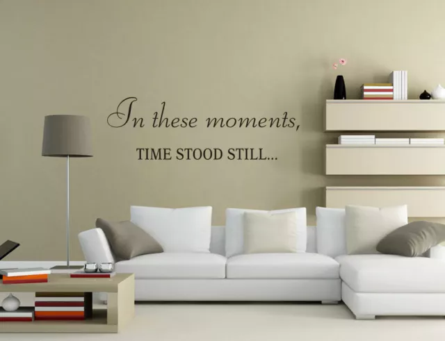 In these Moments Time Stood Still Wall Stickers Vinyl Mural Decal Quote UK pq213