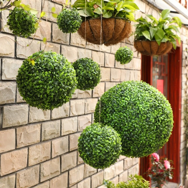 TOPIARY BALLS ARTIFICIAL Hanging Buxus Ball Faux Boxwood Plant Garden
