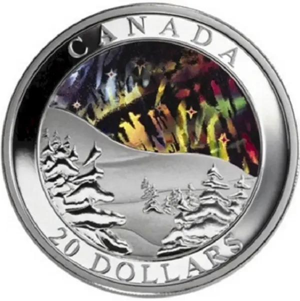 2004 Canada Natural Wonders Aurora Borealis $20 Silver 99.99% Coin Mint Set UNC