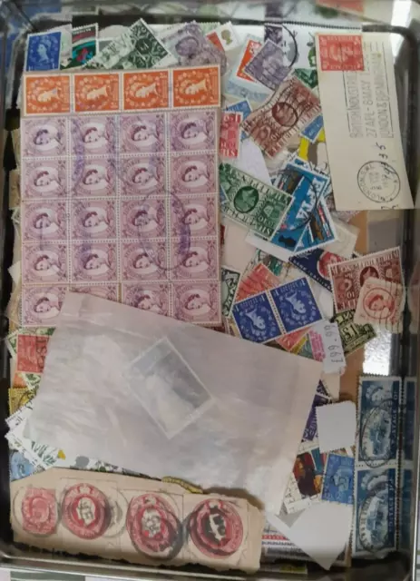 Tin of Mixed World Stamps. On/Off Paper. Approx 400g net