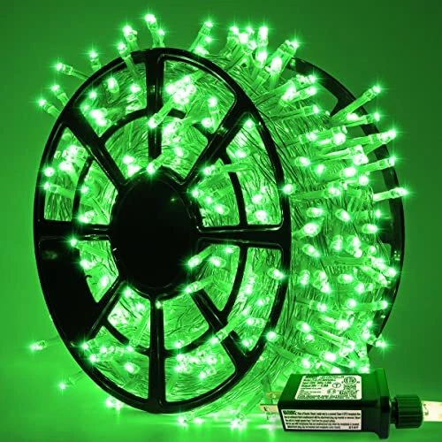 500 LED St. Patrick's Day Lights, 163 FT Clear Wire Green Christmas Lights