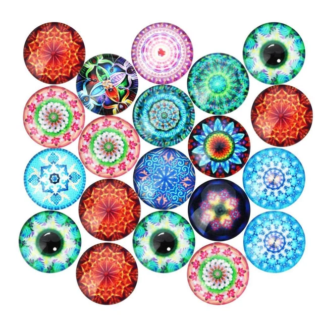 20pcs gemischte Glaskuppel Flatback Cabochons Verschönerung Scrapbooking 25mm