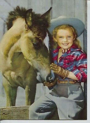 1952 print Darling Young cowgirl Plaid shirt with pony horse