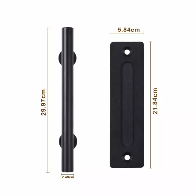 12" Steel Sliding Barn Door Handle Closet Flush Pull Bar Wood Door Gate Hardware 3