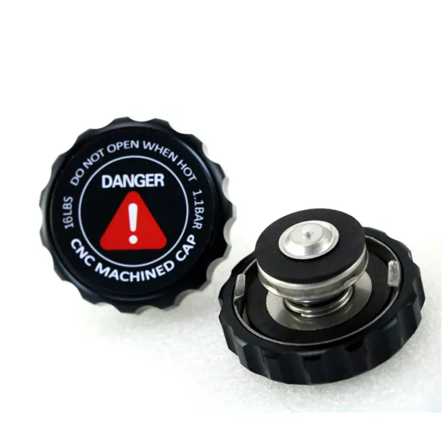 1PCS 1.1Bar CNC Machined Screw On billet Radiator Cap For ATV Motor Car Black