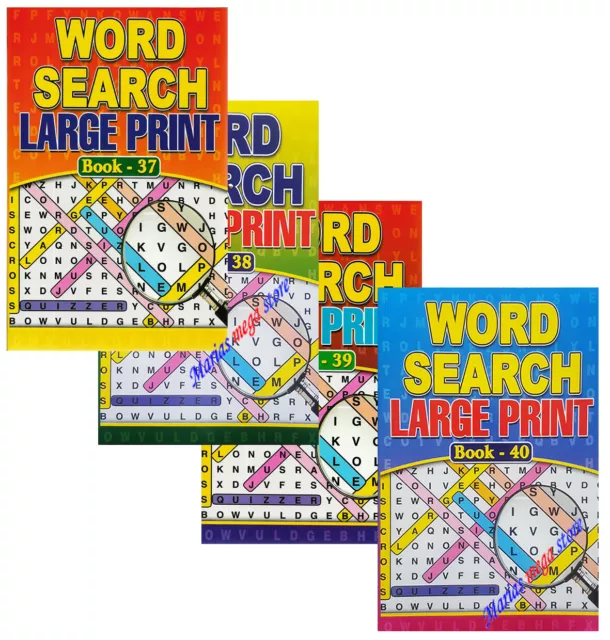 A4 LARGE PRINT Word Search Puzzle Book Books (64 - 256 PUZZLES) BK