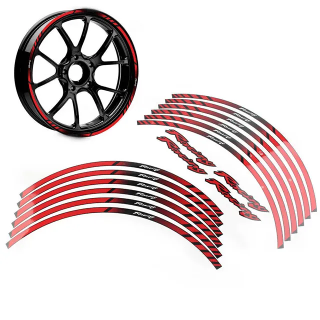 17" 18" Red Motorcycle Wheel Rim Tape Decal Stripes Sticker Universal fit