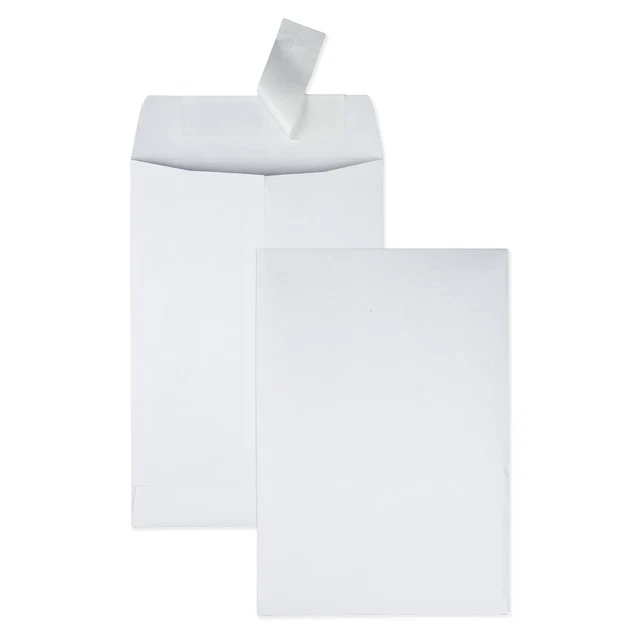 Redi-Strip Envelopes, Plain, 6-1/2"x9-1/2", 100/BX, White