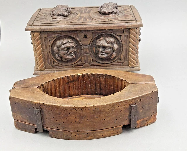 Boîte à Sel Ancienne En Bois Sculpté - Art Populaire Provençal Début 20ème
