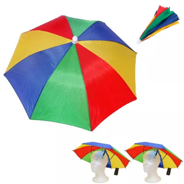 2 Sol Paraguas Sombreros Exterior Lluvia Caliente Plegable Camping Pesca Golf