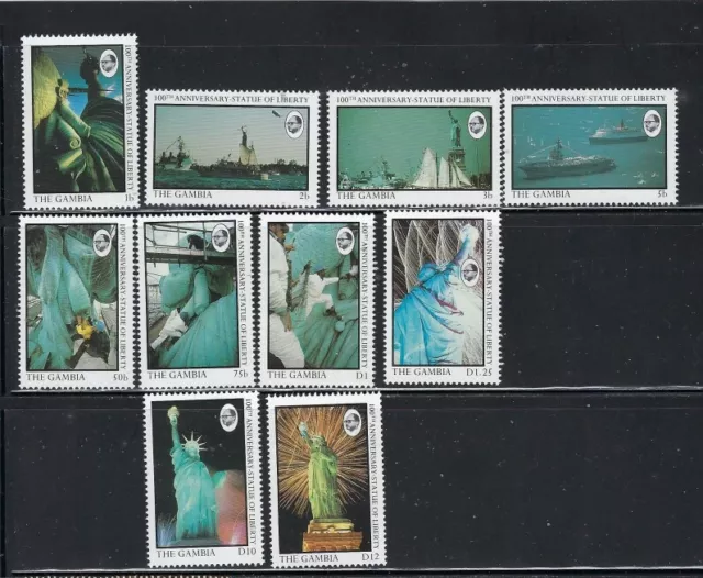 Gambia 677-86 MNH 1987 Statue of Liberty (fe7881)