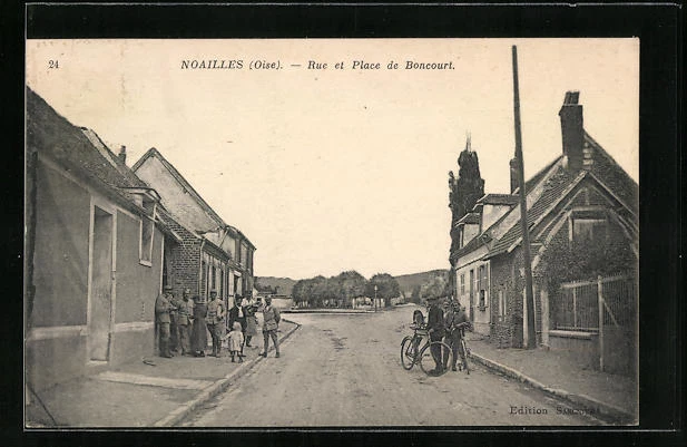 CPA Noailles, Rue et Place de Boncourt
