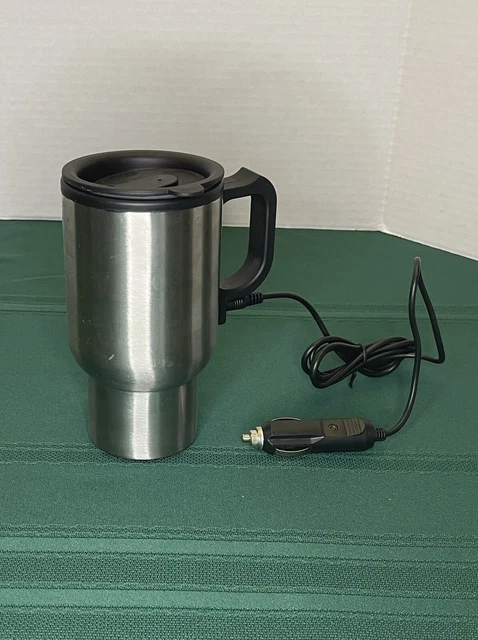 Car Electric Water Heater Mug / Stainless Steel Travel Heated Coffee Kettle Cup