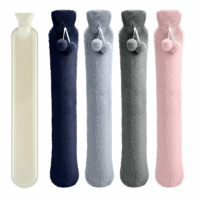 Premium Wärmflasche mit Bezug Schlauch XXL Strick Bettflasche lang 72X12cm 2L DE