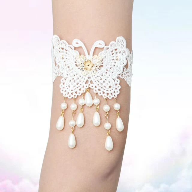 Bracciale Bracciale Bracciale Pizzo Accessori Matrimonio con Perle per Spose o Damigelle