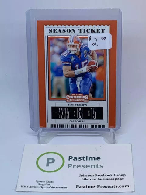 2019 Contenders Draft Picks #94 Tim Tebow Season Ticket U of Florida