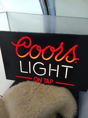Vintage Coors Light  "On Tap" Lighted Neon Like Lighted Beer Sign - Great Cond.