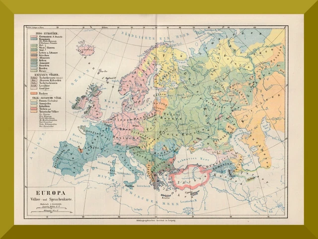 Language Autoethnography Map +EUROPE + ORIGINAL map 1895 + map of peoples and languages ...