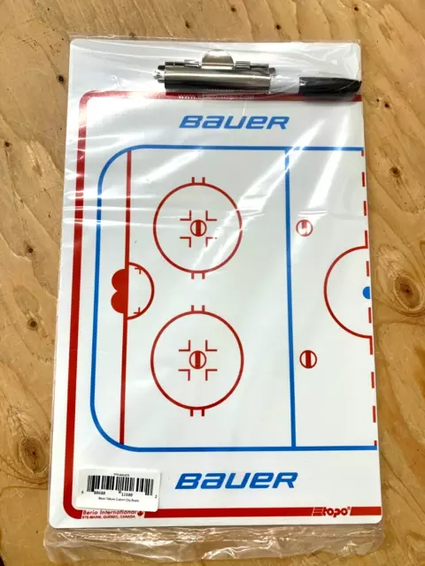 Bauer Coaches Clipboard | Hockey Coach Coaching Board w/ Pen Clip Ice Whiteboard