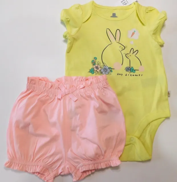 BODYSUIT & SHORTS--GAP--EASTER--Baby Girl 2 Pc Set Rabbit--SIZE 12-18 Month--NEW