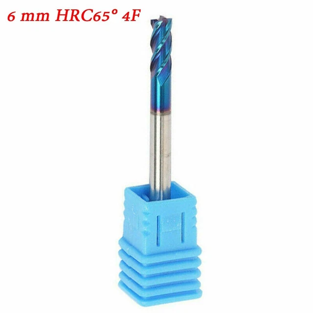 4F HRC65° End Mill Blue Nano Coating For Stainless Steel Milling Cutter
