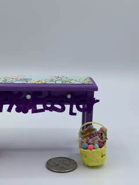1:12 Dollhouse Miniature Easter Basket Handmade OOAK Fairy Garden Bunny