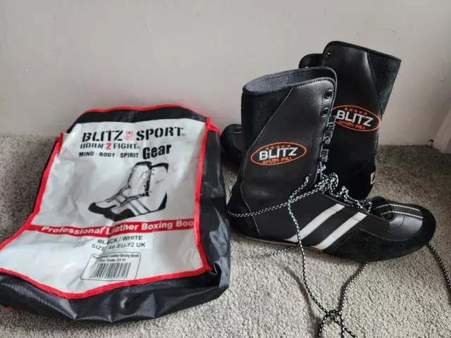 Blitz Boxing Boots  Black Blitz Raging Bull Boxing Boots UK  12