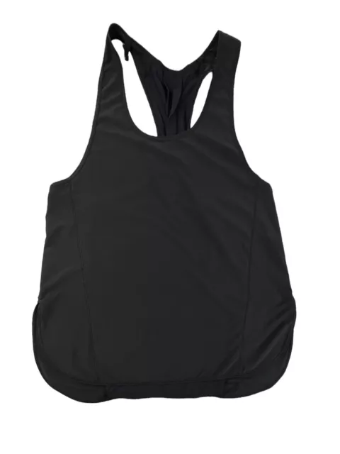 LULULEMON Black Pump It Up Tank Top Racerback Pleated Back Singlet Womens Sz 4