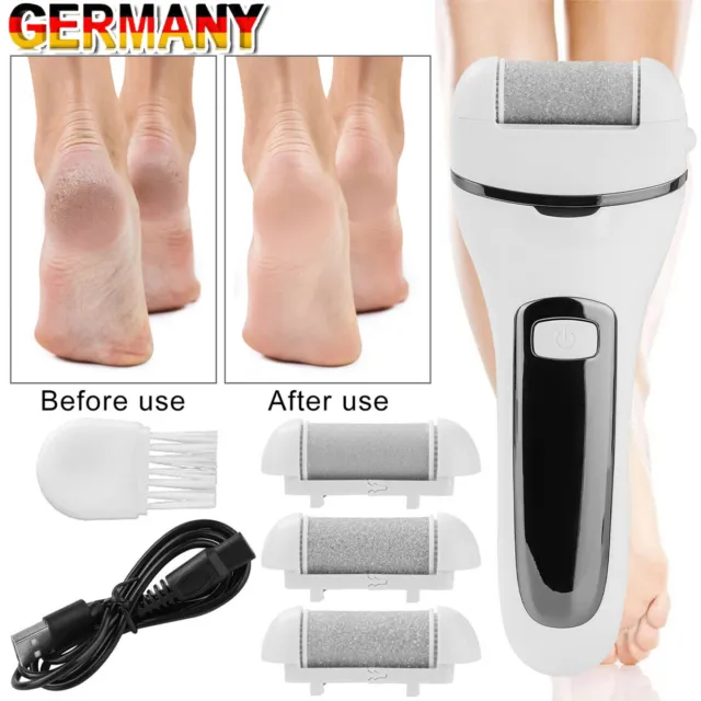 Profi Hornhautentferner Fußpflege Pediküre Set Fußpflegegerät elektrisch USB DE