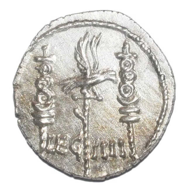 NGC G Marc Antony Roman Empire 32-31 BC Silver Legionary Denarius Coin, LEG  XIII
