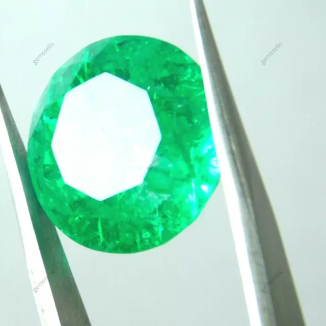 6 Ct Muzo Colombian Natural Emerald  Round Shape Certified Loose Gemstone