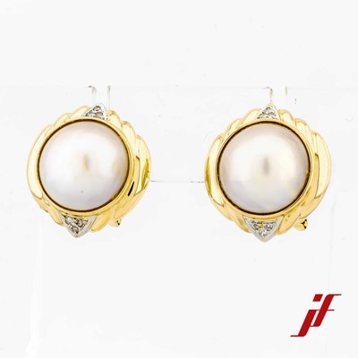 Bvlgari Créoles Classique 585/14K or Jaune Diamants Brillants 1,28 Carats Haut 
