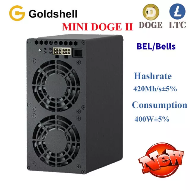 Goldshell MINI DOGE II ASIC Miner 420Mh/s 400W Dogecoin/Litecoin BEL Miner Neu