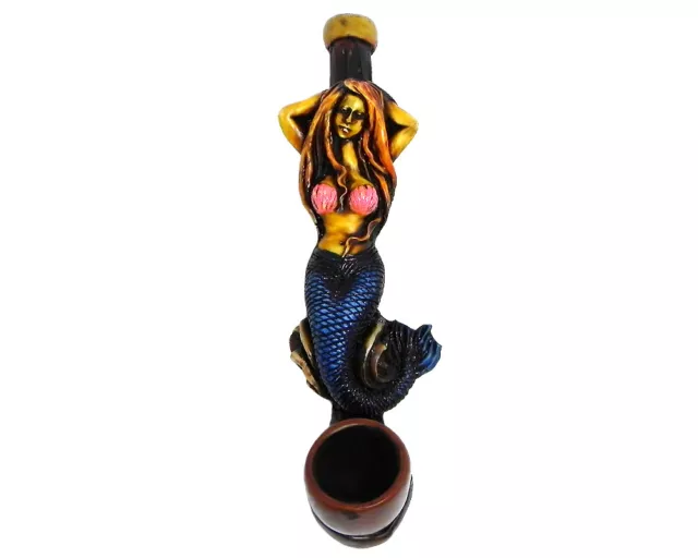 Mermaid Handmade Tobacco Smoking Small Hand Pipe Sexy Siren Sea Ocean Beach Gift